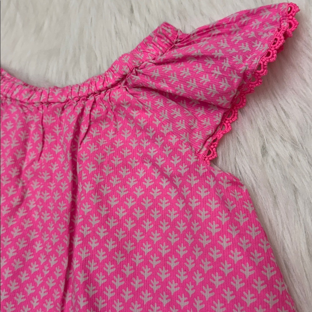 Mini Boden Girls Flutter Sleeve Hot Pink Tunic Top Size 6-7Y - Picture 5 of 16